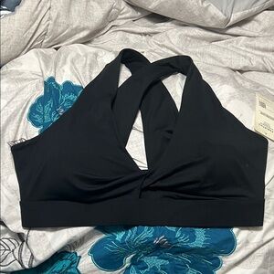 Fabletics Black Oasis Twist Sports Bra Tag
